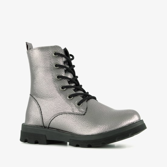 Bottes à lacets métallisées pour fille Blue Box argentées - Taille 37