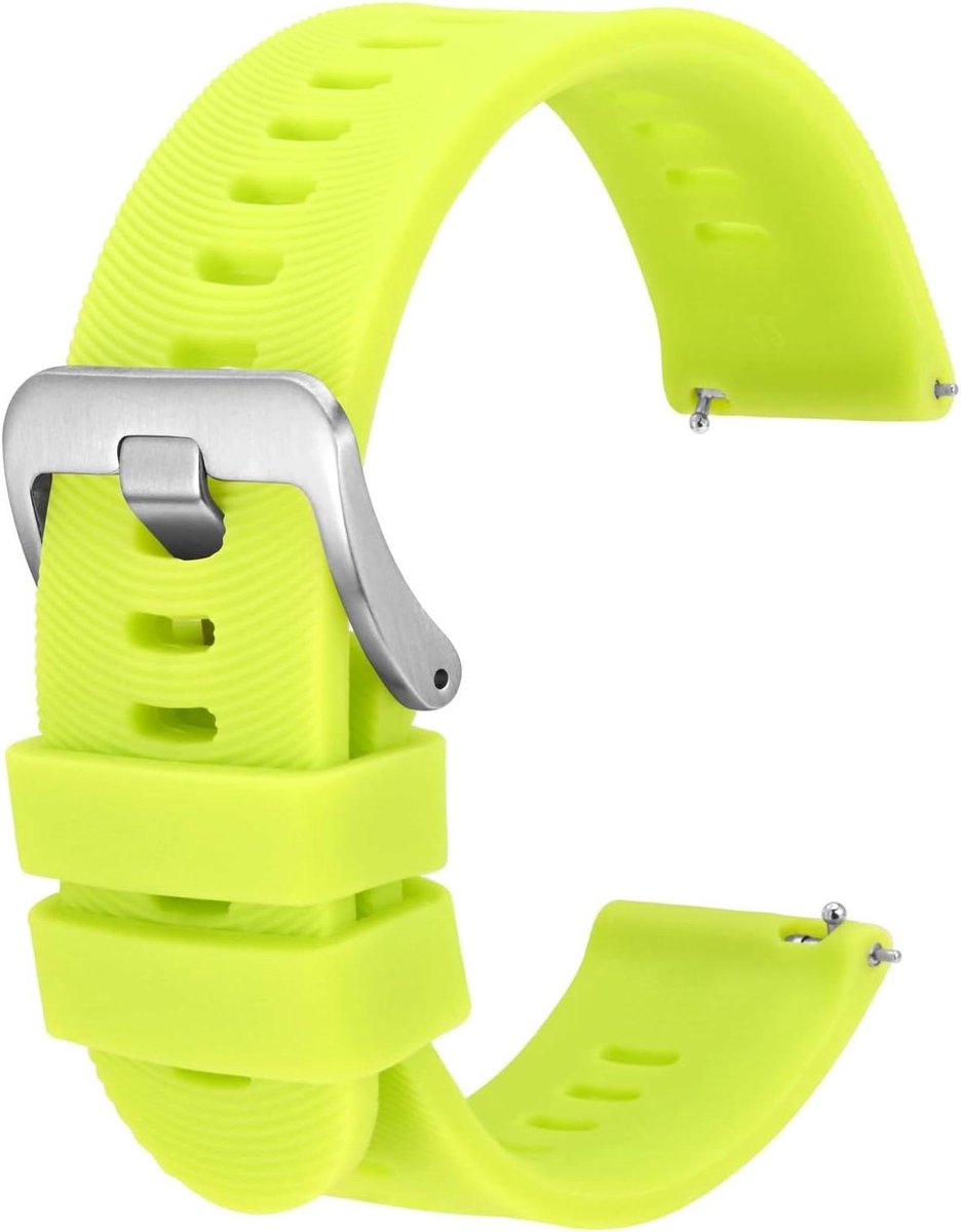 Siliconen horlogebanden met gebogen strepen - vervangingsbanden snelsluiting - bandbreedte 18mm 20mm 22mm