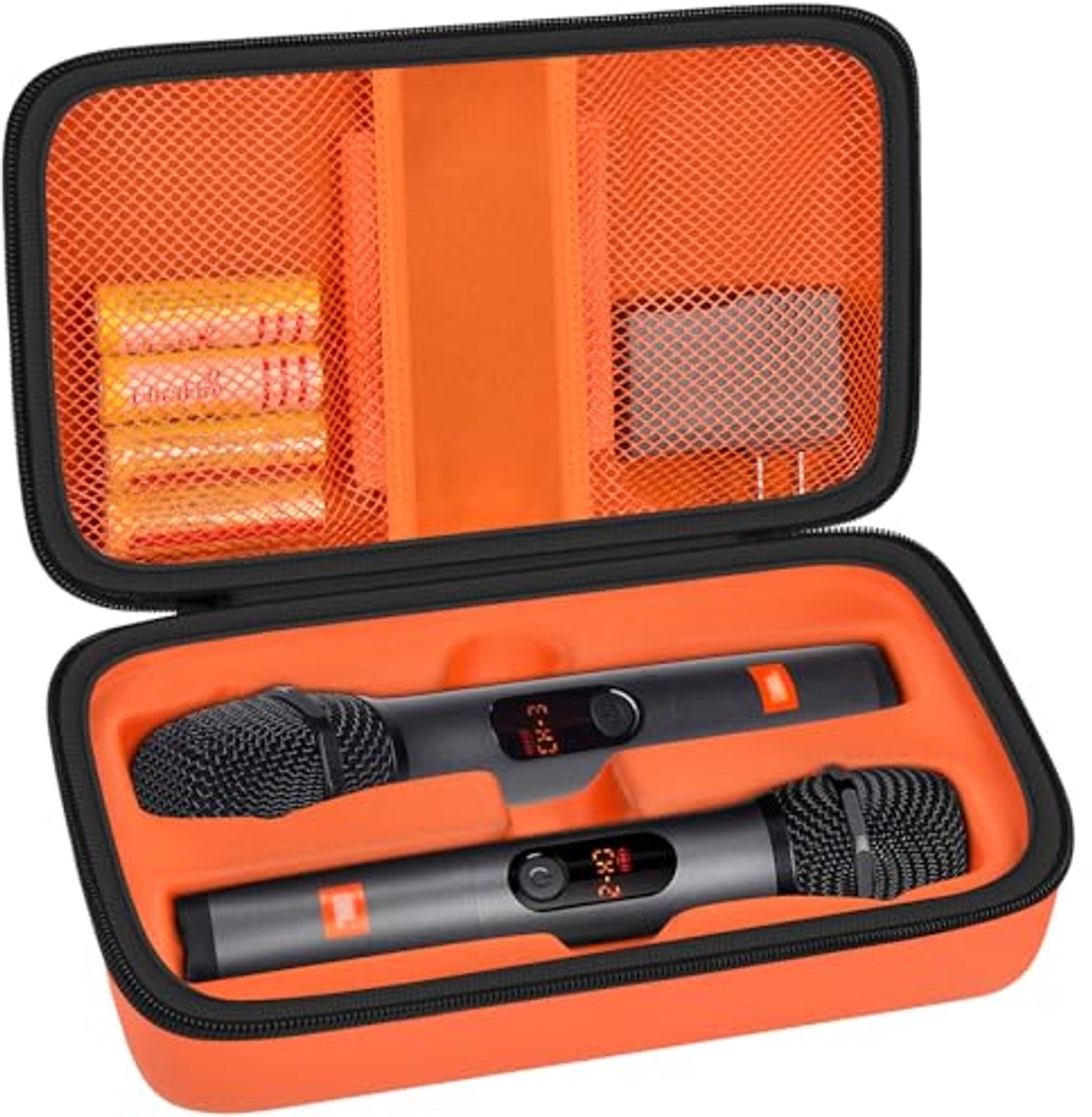 Draadloze Microfoon Behuizing voor Handheld Dubbele Microfoon Systeem - Reistrolley voor Zingen en Karaoke - Zwart