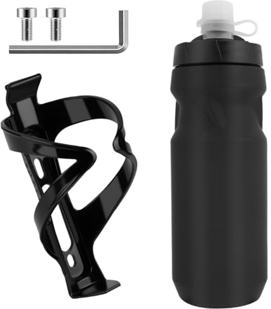 Lichtgewicht Fiets Waterfles Set met Flessenhouder – Antislip en Lekvrije Sportfles 650ml