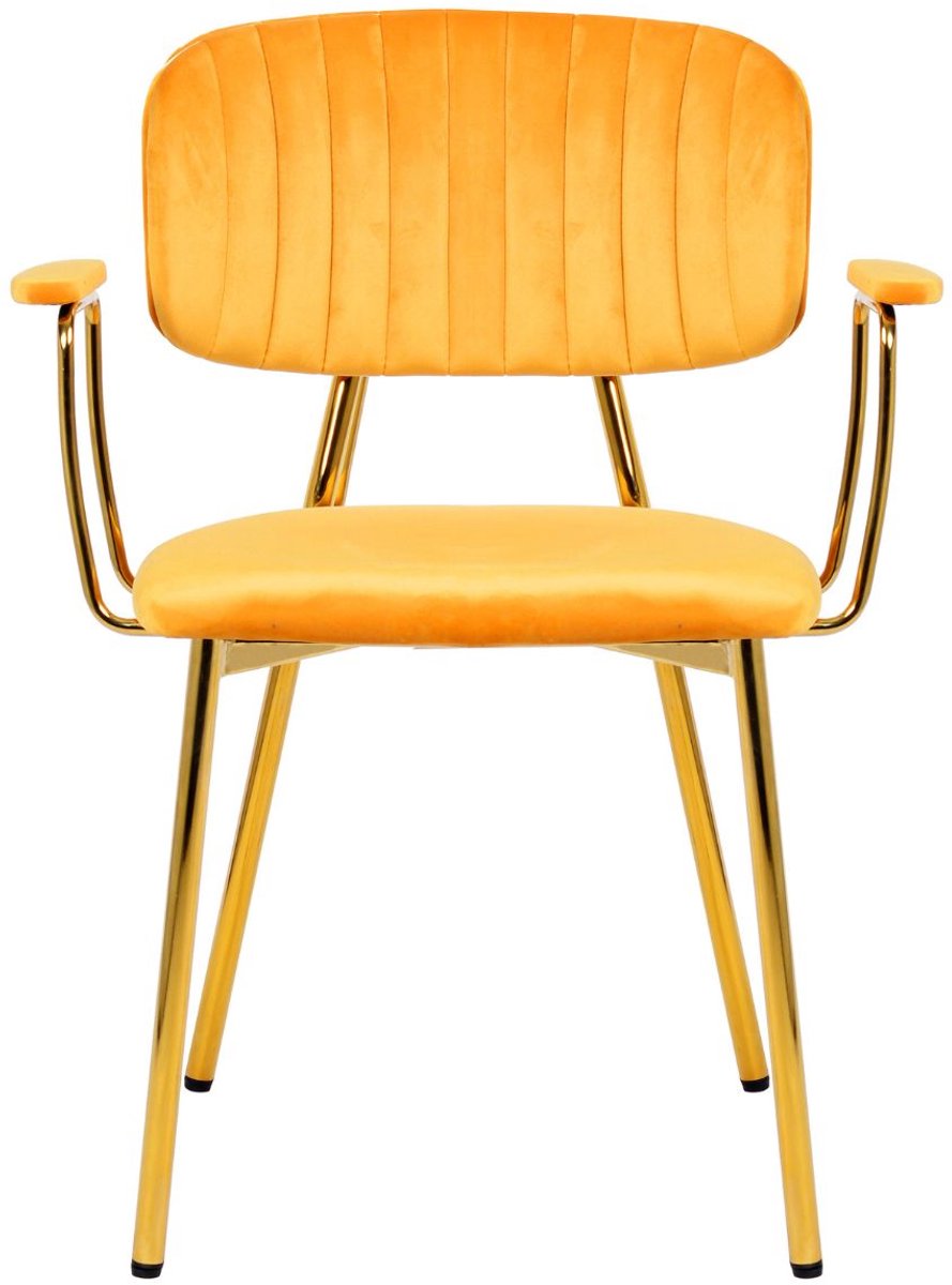 Floraya - Set 2 eetkamerstoelen - Oranje - 51x63x80cm (LxBxH) - Draagkracht 120KG - Retro
