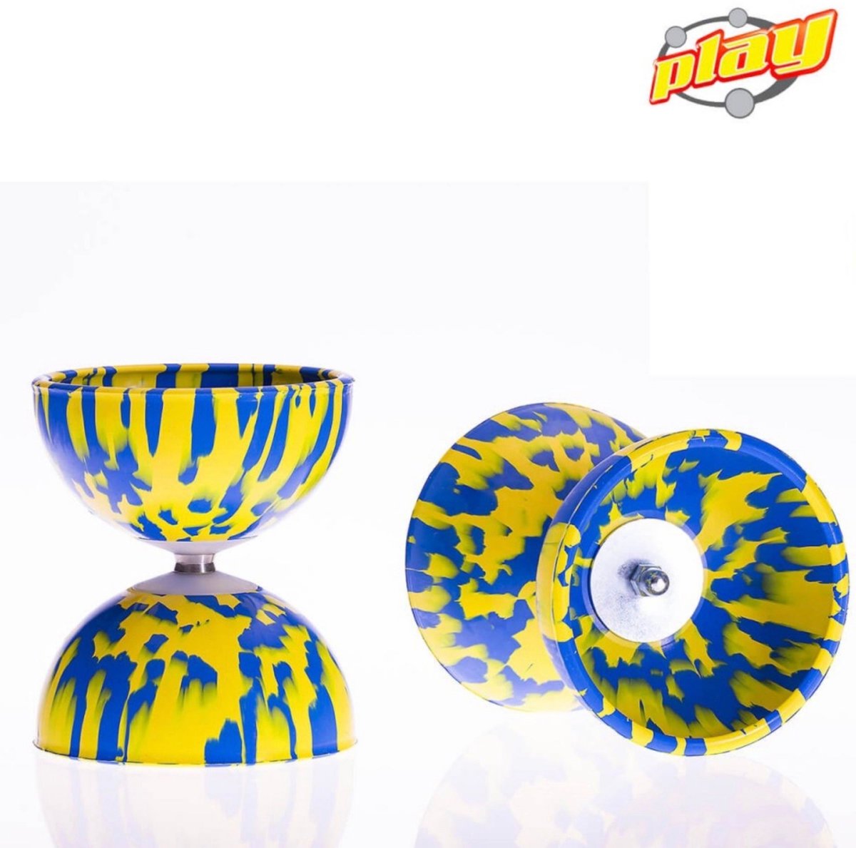 Diabolo Play Rainbow diabolo 105 mm 260 gr Geel - Blauw