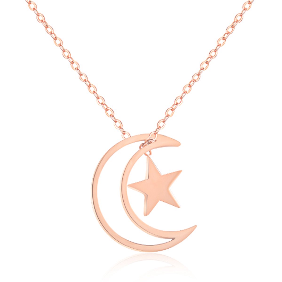 Cilla Jewels ketting Moon Star rosegoud Verguld