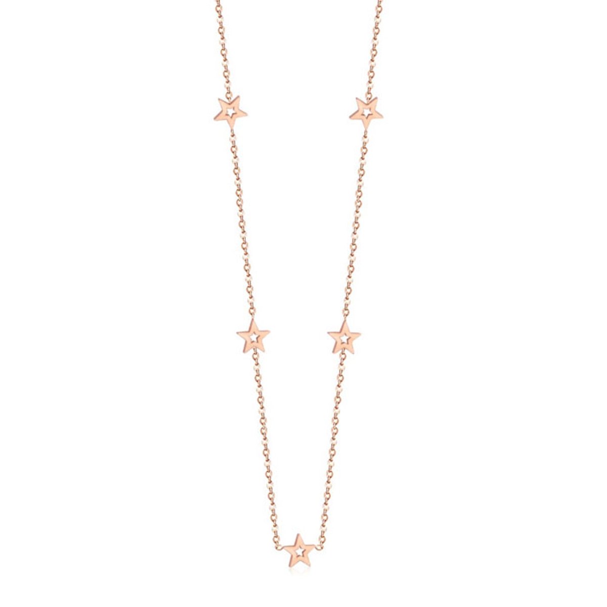 Cilla Jewels dames ketting Edelstaal Verguld Rose Ster