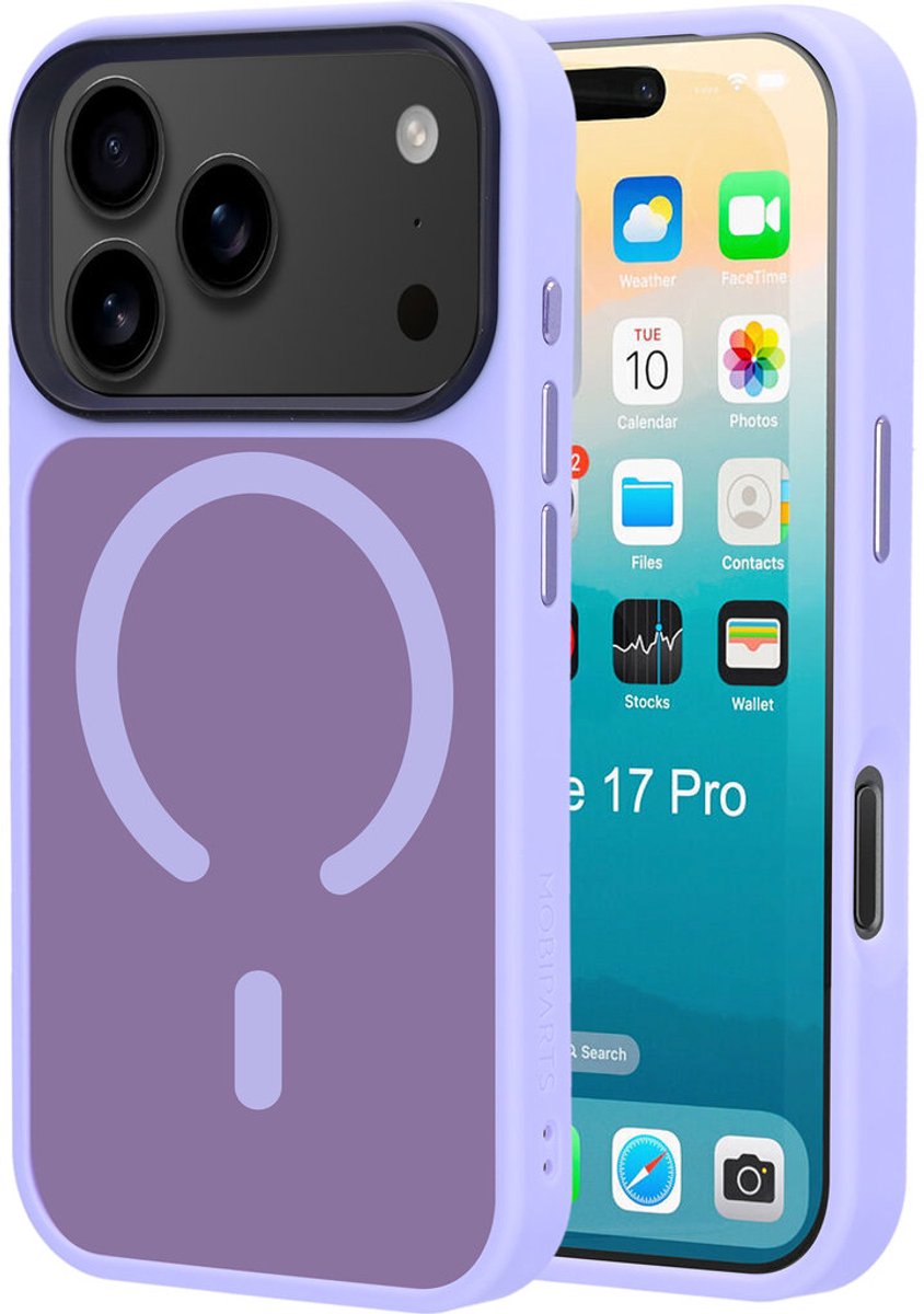 Mobiparts hoesje geschikt voor Apple iPhone 17 Pro - Hardcover - MagSafe - Roze Paars