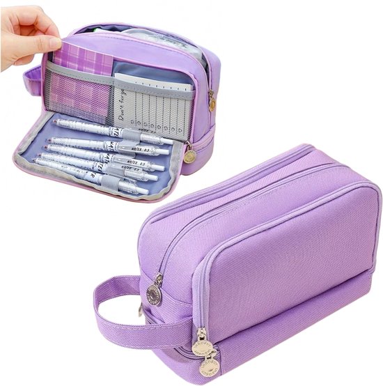 Dubbele Rits Camouflage Canvas Etui Jongens Potlood Tas School Briefpapier Tas Student Penetui Schoolbenodigdheden Opbergzakken kopen vanaf een prijs van 6.42