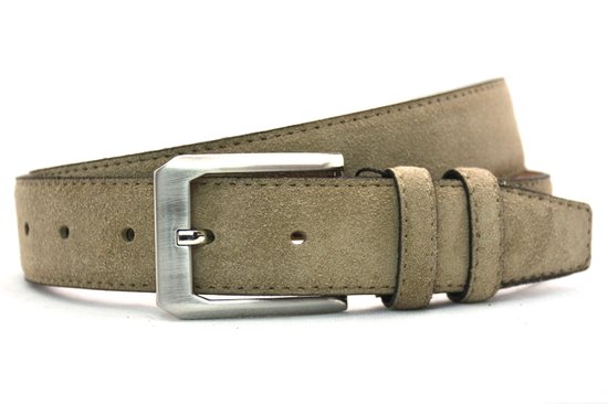 Beige suede riem YFA - suede pantalon riem beige - 3,5 cm brede suede riem - riem beige - Pantalon & Jeans Broekriem - Riemmaat 85cm - Totale lengte 100cm