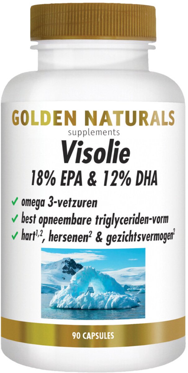 Golden Naturals - Visolie 18% EPA & 12% DHA - 2 x 90 softgels - Voordeelverpakking