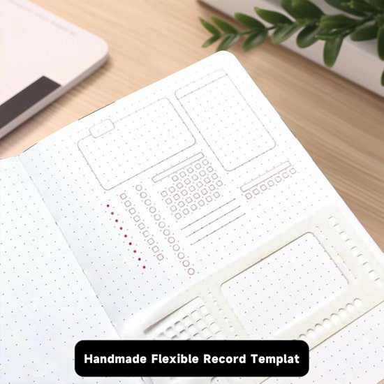 Handgemaakte Flexibele Planner Sjablonen – 3 Stuks – Transparant Mylar – Voor Dot Grids, Kalenders & Bullet Journals – A5