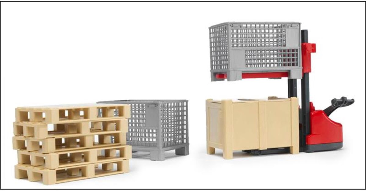 Bruder bworld Logistiek accessoire set: pallets & decoraties thumbnail 3