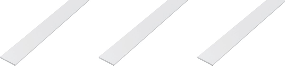 Alberts next 3 x platte strip, PVC, weiß, 20 x 2 mm, lengte 2 m