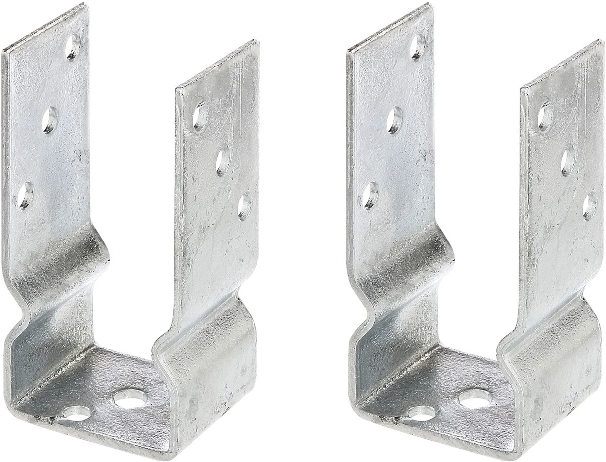 Alberts 2 x U-paaldrager, 71x150 mm, thermisch verzinkt, voor opschroeven, diepte 60 mm