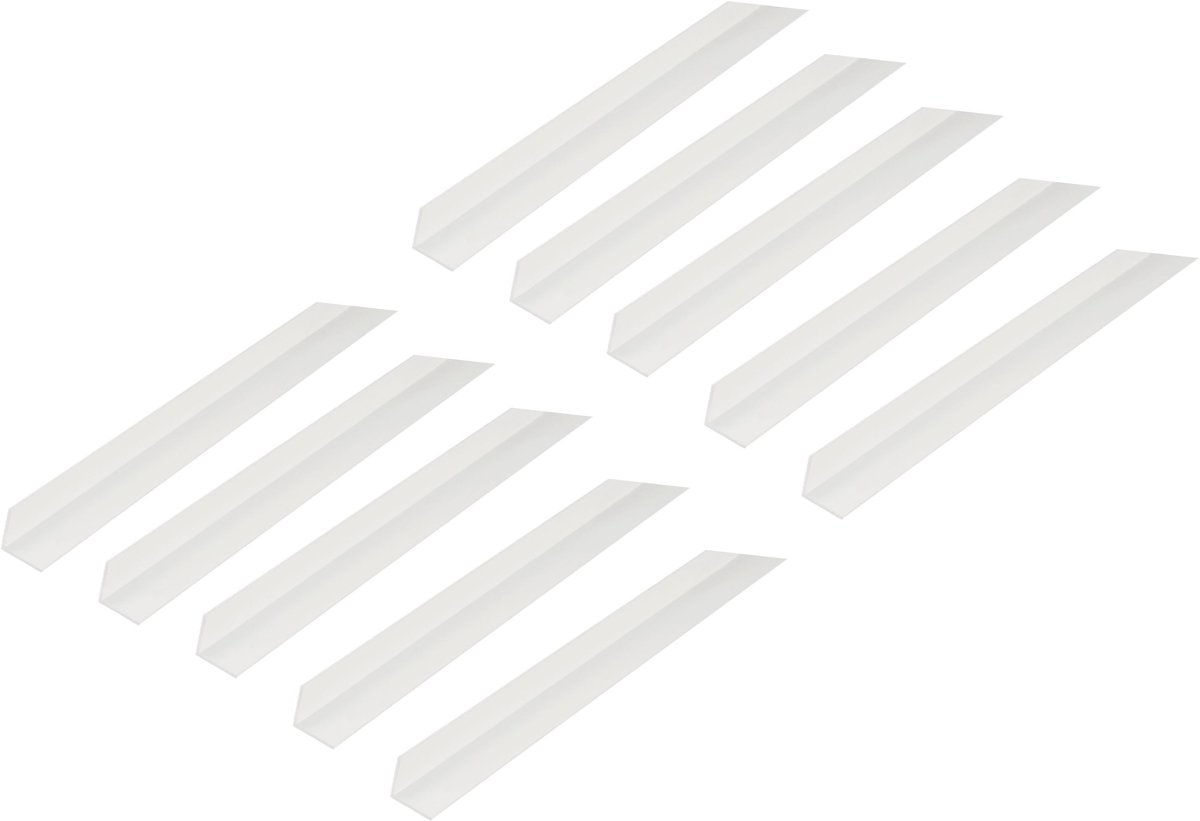 Alberts 10 x hoekprofiel, PVC, wit, 7 x 7 x 1 mm, lengte 1 m