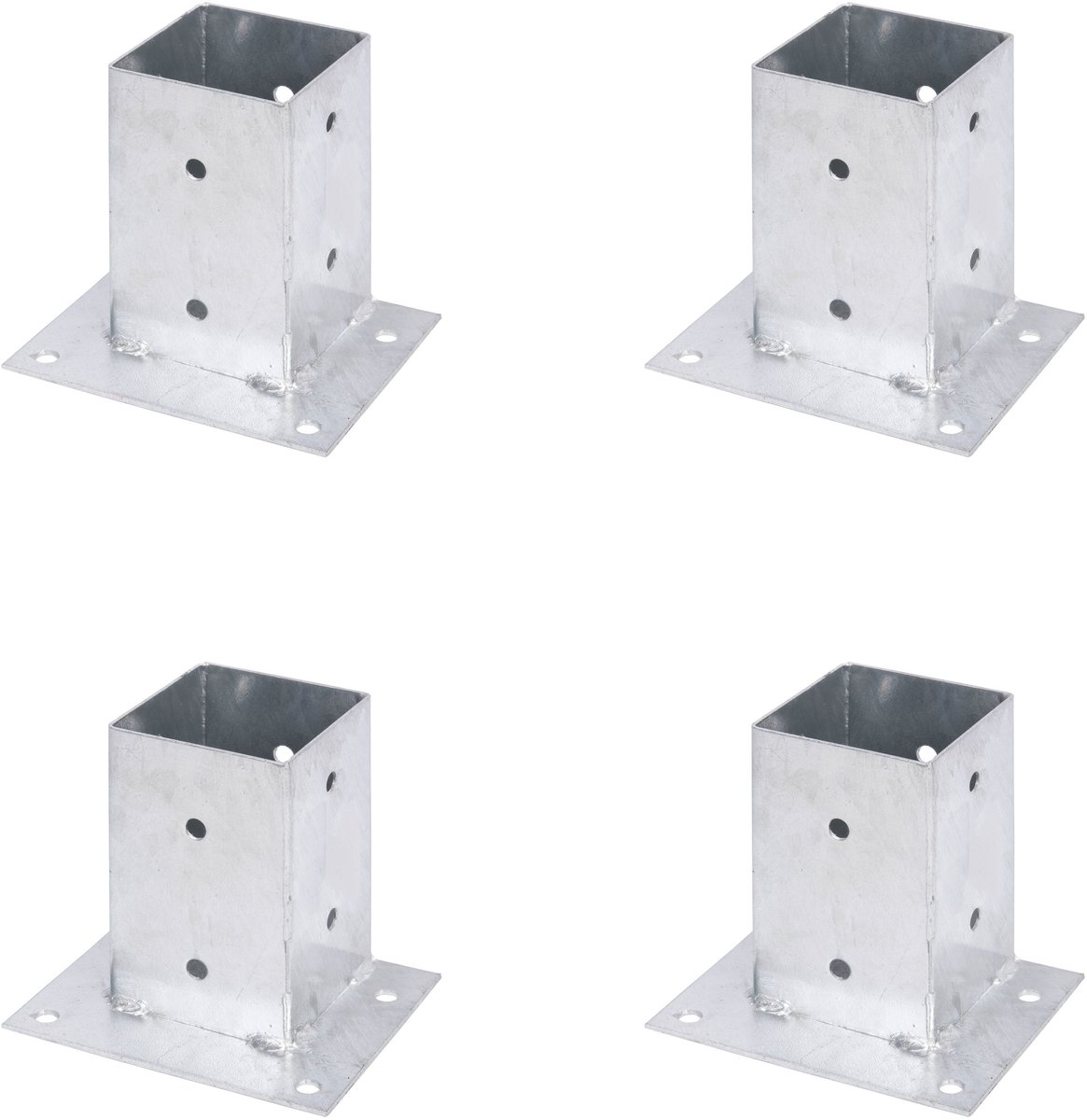 Alberts 4 x opschroefhuls, Befestigung an Geraden, 91x91 mm, thermisch verzinkt, voor opschroeven