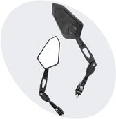 Voltano E-bike Fietsspiegel Groot Links - Zwart - Anti Reflectie Spiegel Fiets - Wegklapbaar - Achteruitkijkspiegel