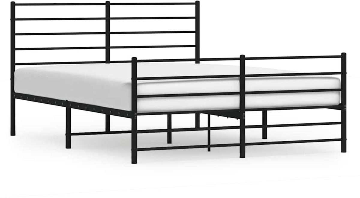 VidaXL Tête De Lit Métal Noir 140 Cm Avec Pieds - Structure Robuste Chambre