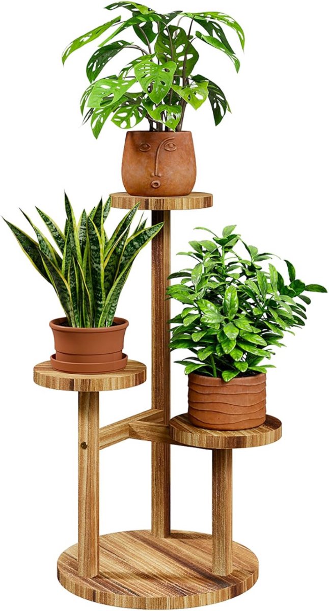 MKSS® Plantentafel - Plantenstandaard voor Binnen - Plantenzuil - Bruin