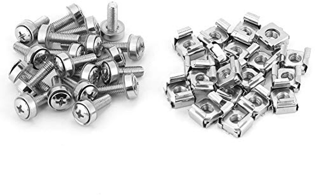 Image of 20 stks/set Rack Mount Kooi Moeren Schroeven, netwerk Kast Rack Lassen Schroeven Kooi Noten Assortiment Kit voor Spoorwegvoertuigen Mechanische Mold(M5 * 20 (20 STUKS))