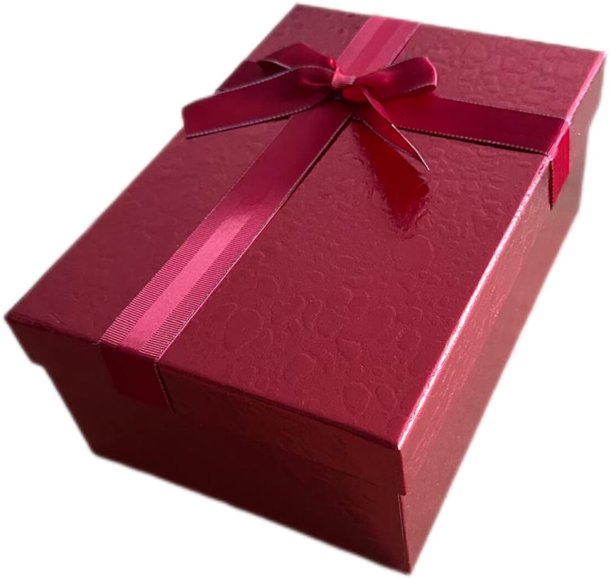 Luxe Doos met deksel - S: 19*12*6cm - Rood - Cadeaudoos - Geschenkdoos met Lintje