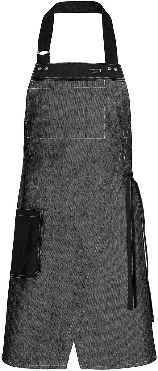 Kentaur Raw bib apron w. slit 30395-132 - rock cross - UNI