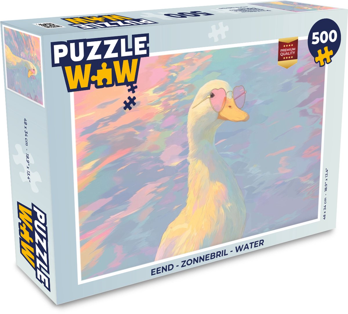 Puzzel Eend - Zonnebril - Water - Legpuzzel - Puzzel 500 stukjes