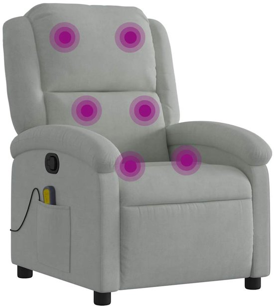 vidaXL Massagestoel Verstelbaar Fluweel Lichtgrijs - vidaXL - €172,99