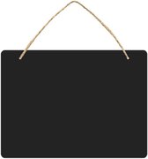 Daity 1 Pack - Klein krijtbord - houten dubbelzijdig hangend schoolbord - memobord - vintage uitwisbaar bord met ophangkoord voor bruiloften - keukens en huisfeestdecoratie (zwart)