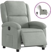 Fauteuil à réglage électrique en tissu gris clair