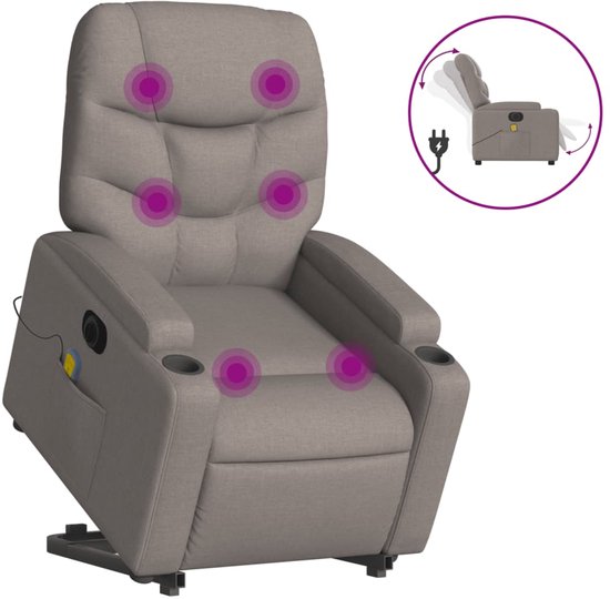 vidaXL - Fauteuil de massage debout - électrique - réglable - tissu - taupe