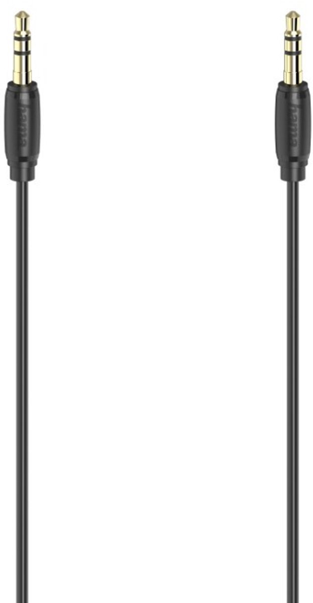Hama 00205117 Jackplug Audio Aansluitkabel [1x Jackplug male 3,5 mm - 1x Jackplug male 3,5 mm] 0.5 m Zwart