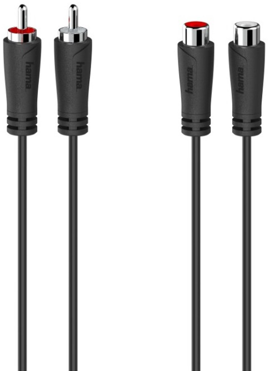 Hama Audio-verlengkabel 2 Cinch-stekkers - 2 Cinch-koppelingen 5,0 M
