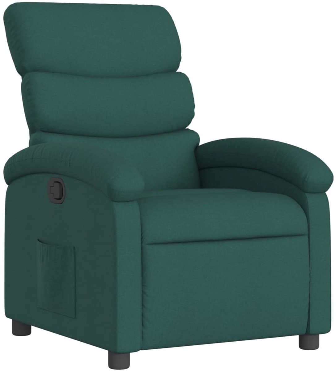 vidaXL Relaxfauteuil - donkergroene - stof