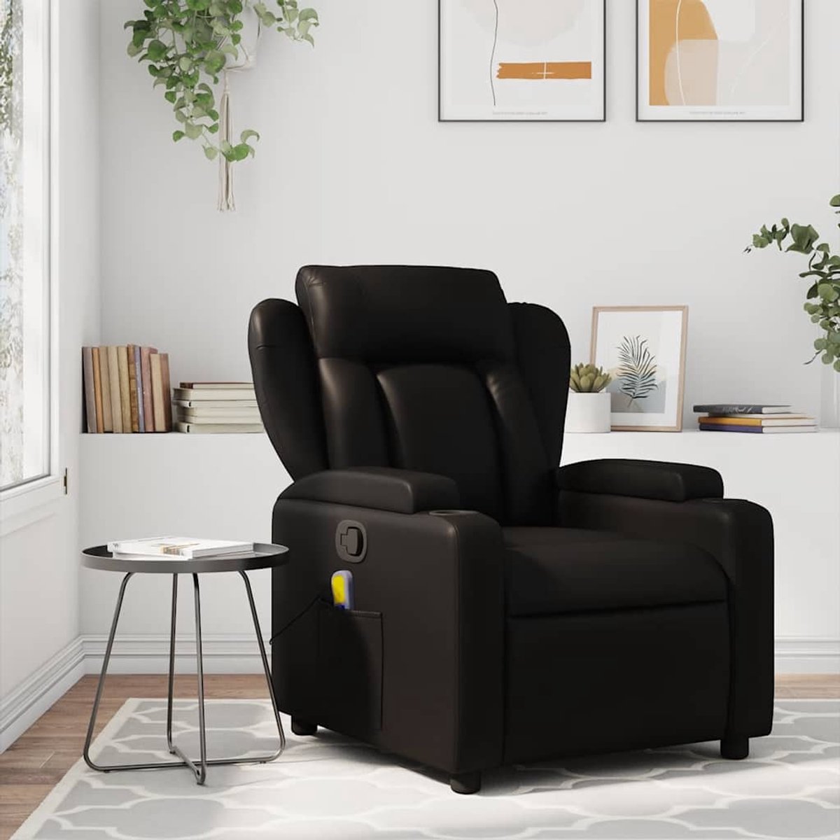 vidaXL Massagestoel - van - zwart - kunstleer
