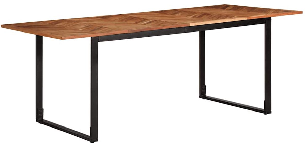 vidaXL Eettafel - 200x100x75 - cm - massief - acaciahout Bruin