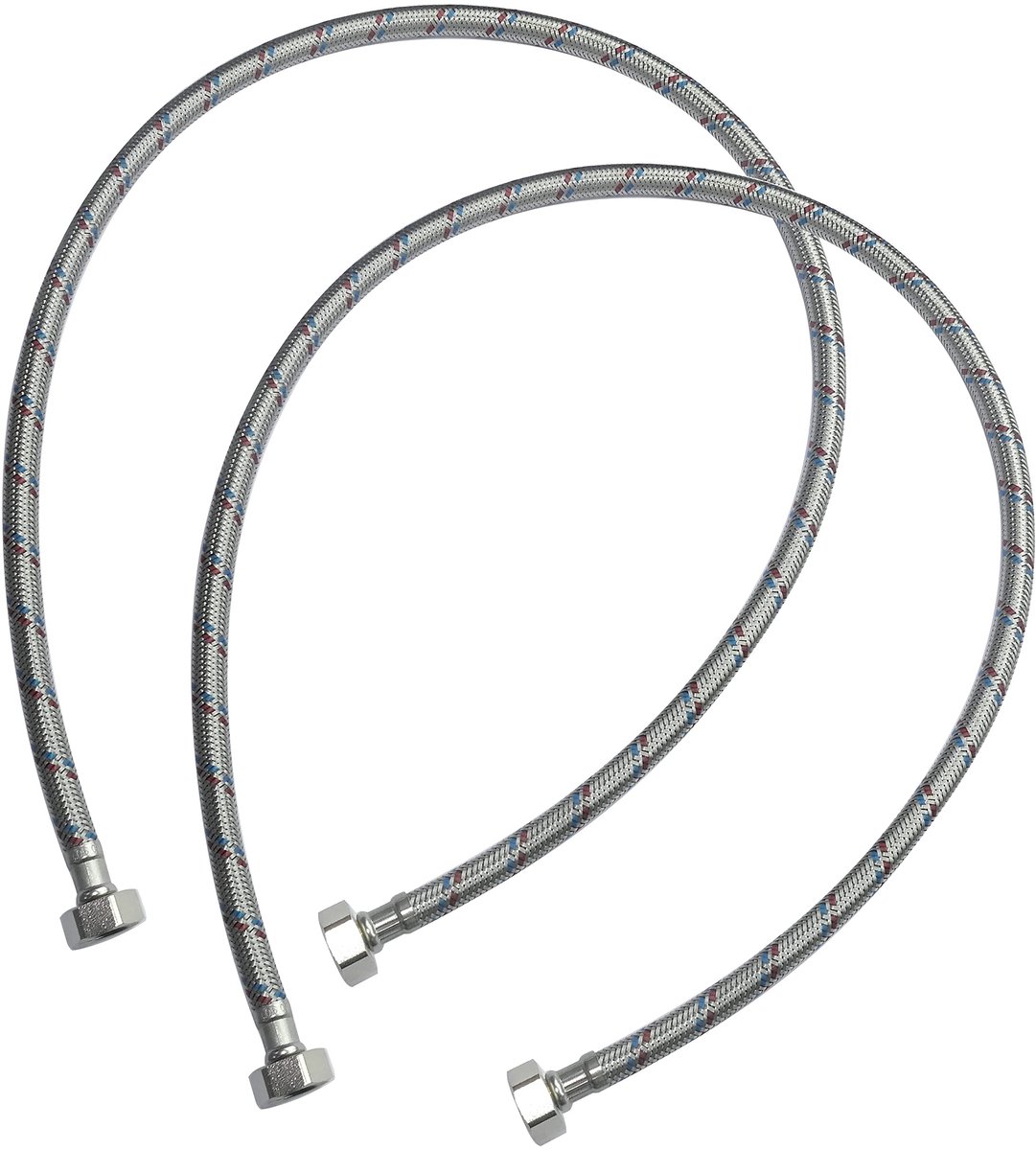 Set van 2 aansluitslangen van 1000 mm met 1/2 inch vrouwelijke aansluiting, geschikt voor keuken en badkamer, gemaakt van duurzaam materiaal voor betrouwbare waterverbinding