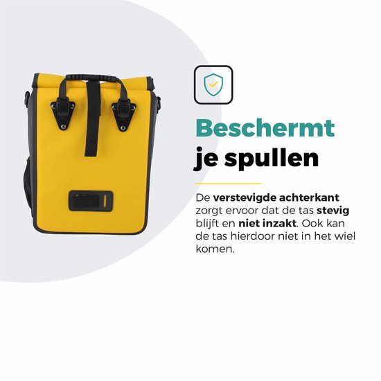 Voltano Fietstas 16L - Geel / Zwart - Enkele Pakaftas - 100% Waterdicht - Met Schouderband van Voltano — afbeelding 4