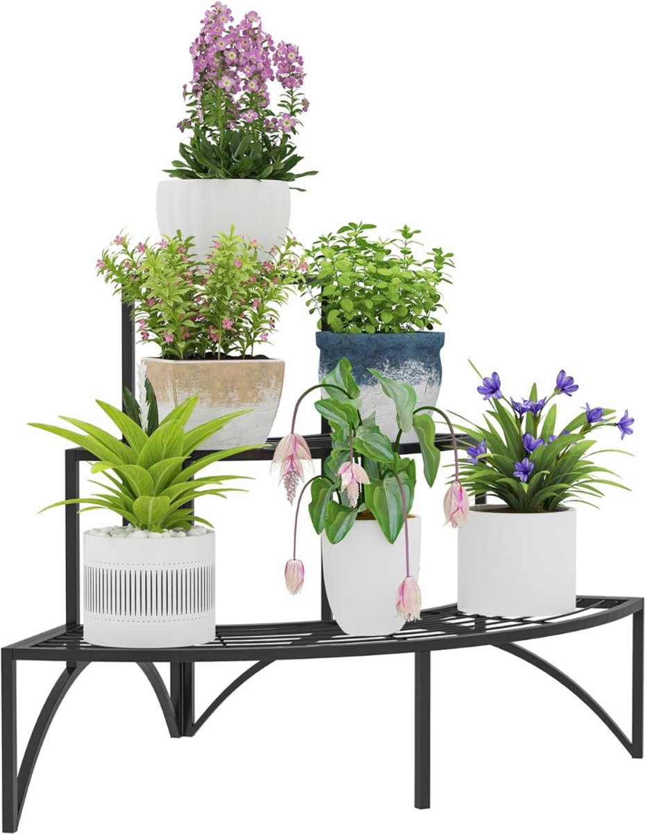MKSS® Plantentafel - Plantenstandaard voor Binnen - Plantenzuil - Zwart