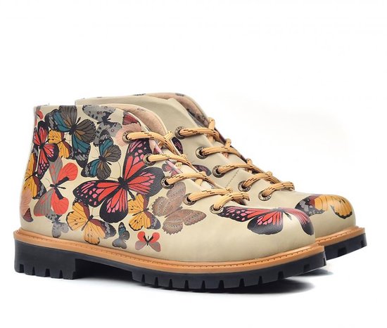 Goby - Bottines Papillon Femme - Fait Handgemaakt - Design Naturel - Doublées - Confortables - Taille 38