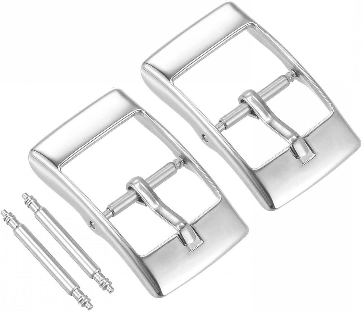 Horlogebandje Vervanging - Roestvrij Staal - 14 mm - Zilverkleurig - Set van 2 - Inclusief Veerpennen