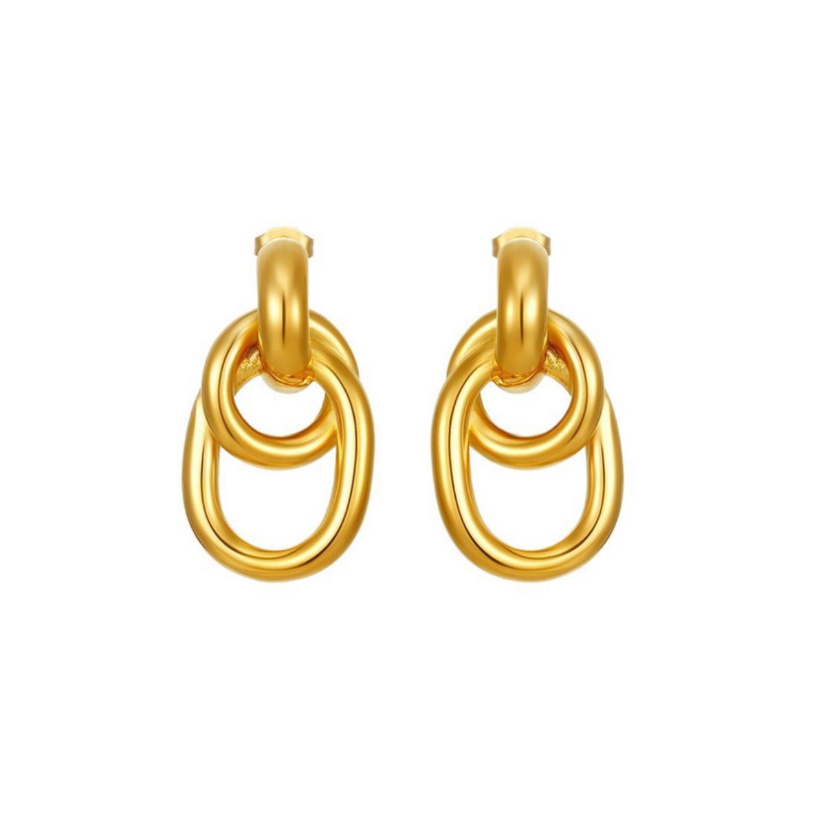 FlowJewels - oorbellen - stainless steel - goud kleurig