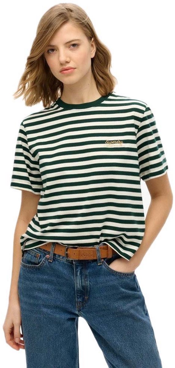 Superdry Gestreept Country Club T-shirt Dames T-shirts Groen