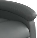 Detail van de armleuning van de grijze verstelbare fauteuil.