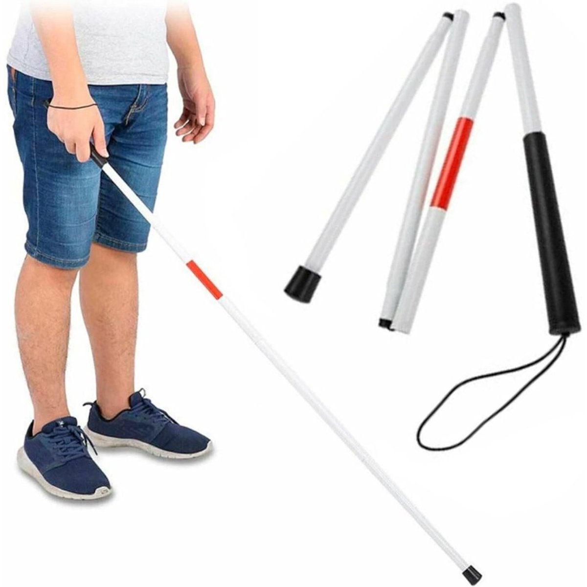 MKSS® Wandelstok Opvouwbaar - Wandelstokken Dames en Heren - Wit