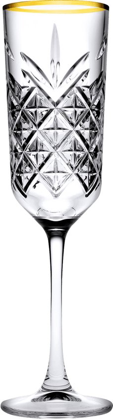Pasabahce Timeless Golden Touch – Verres à Flûtes à champagne – Flûte – Set de 4 – 175 ml
