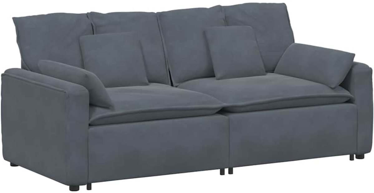 vidaXL - Modulaire - bank - met - kussens - donkergrijs
