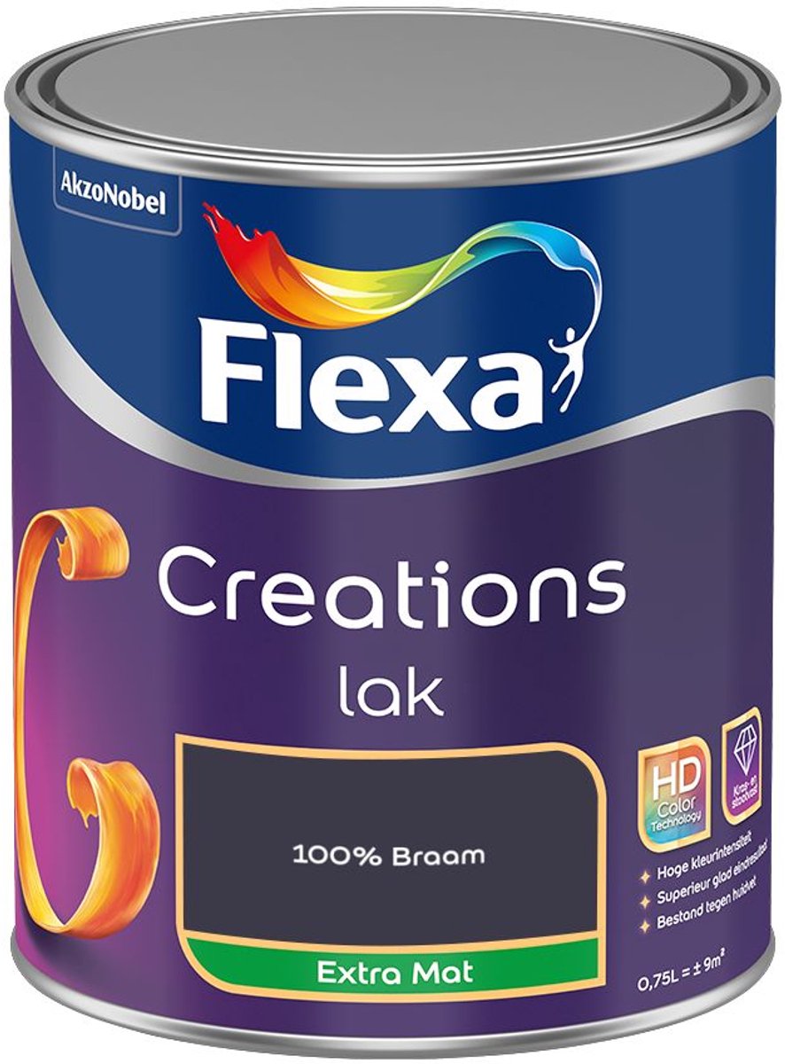Flexa - Creations Lak Extra Mat - 100% Braam - Mengverf - 0.75 L