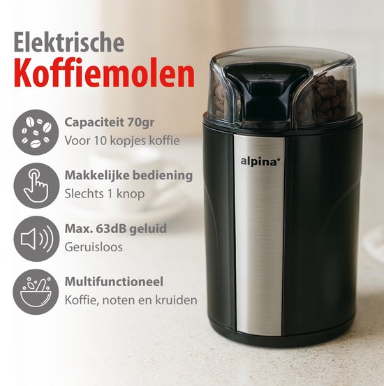 Moulin à café électrique Alpina 150 W - Plastique