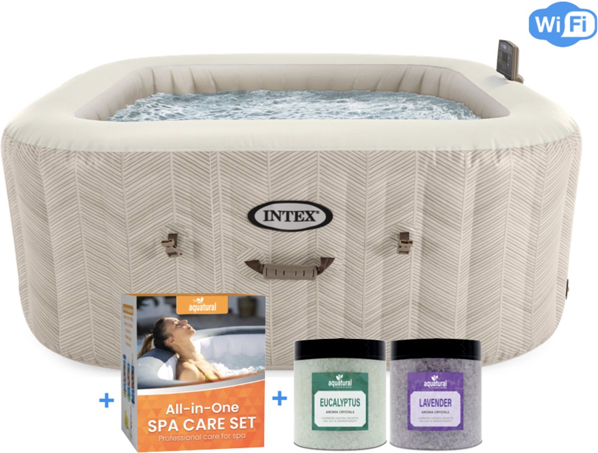 Intex PREMIUM PureSpa Chevron Deluxe Bubble Spa + Aquatural - Intex - €630,00