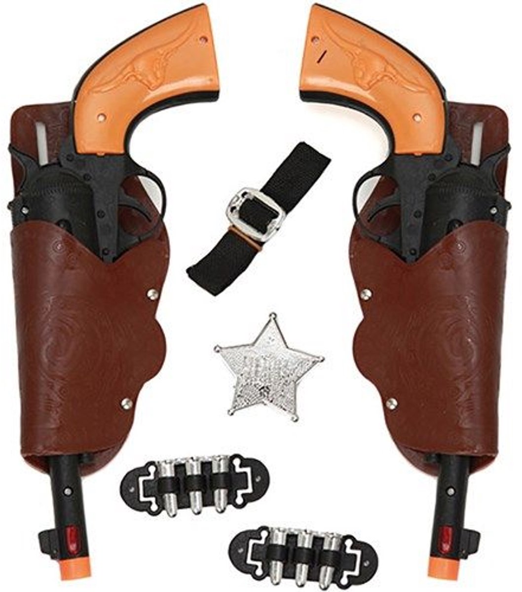 Cowboy Pistolen Set - 6-delig - 2 stuks - Volwassenen