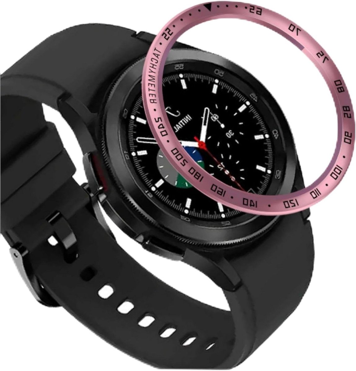 Bezel Ring Compatibel met Smartwatch 46mm, Aluminium Beschermende Horlogeband - E-Rose Gold